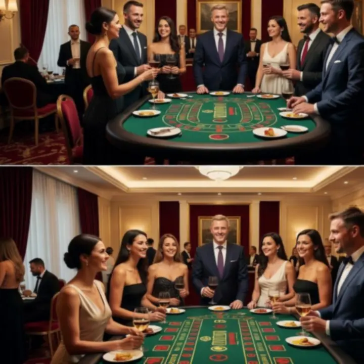 Elegancka sala z gośćmi podczas tematycznej celebracji Dawid Połomski DOP